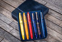 Load image into Gallery viewer, Galen Leather Leather Magnum Opus 6 Slots Hard Pen Case with Removable Pen Tray - Crazy Horse Navy
