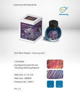 Colorverse 2024 Blue Dragon Glistening Gold 15ml Bottled Ink