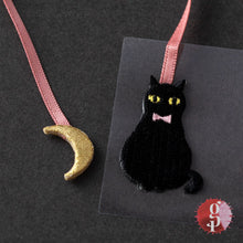 Load image into Gallery viewer, Midori Bookmark Sticker Embroidery - Black Cat
