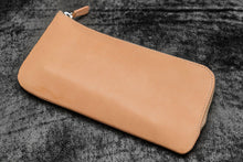 Load image into Gallery viewer, Galen Leather Slip-n-Zip 4 Slots Zippered Pen Pouch - Undyed Leather

